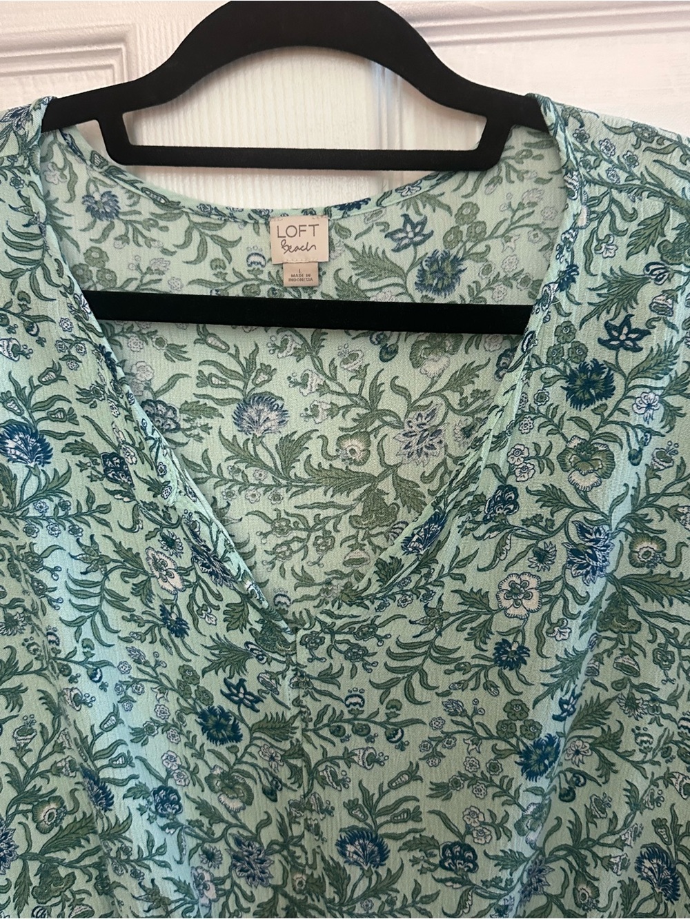 LOFT Beach Green and Blue Floral Dress or Swim Coverup - Picture 4 of 7